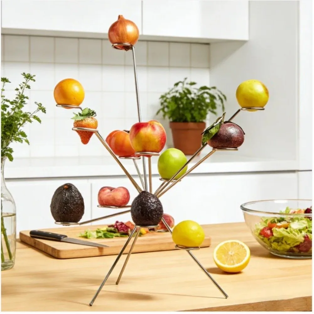 Kreative runde Obstschale aus Metall, robust, einfacher Tisch, Obsttablett, dekorativ, mit schlanker Oberfläche, Obstständer, Urlaub, Festival