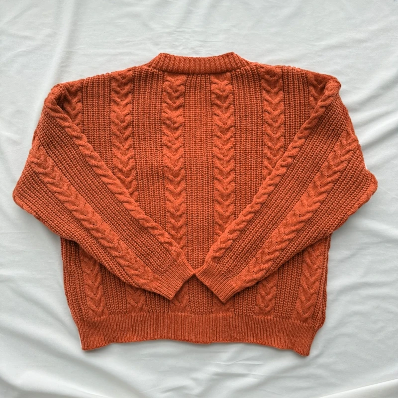 Showgirl Orange Knitted Cardigan Women Mint Green Star Embroidery Sweater Shiny Buttons Cable Knit Cardigans Daily School Tops - view 4