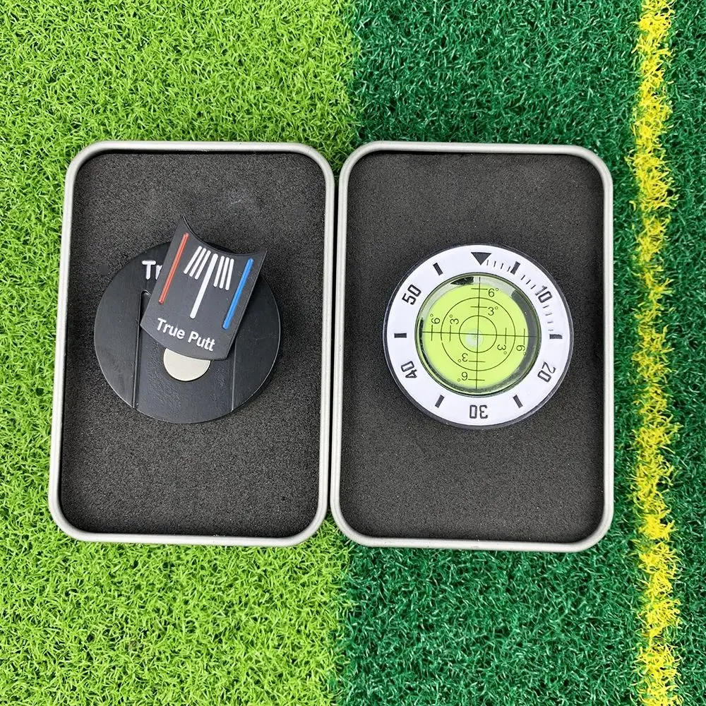 Hoge Precisie Niveau Leesbal Marker Niveau Lezen Afneembare Golf Hoed Clip Marker Zwarte Magnetische Golfbal Marker