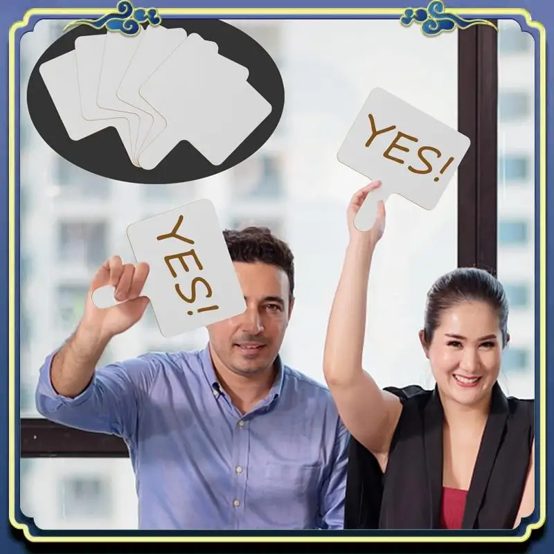 A86P-10Pcs 9,6X8 polegadas Pá de respostas de apagamento a seco, placa branca de madeira de aperto Placa de resposta de apagamento a seco de dupla face