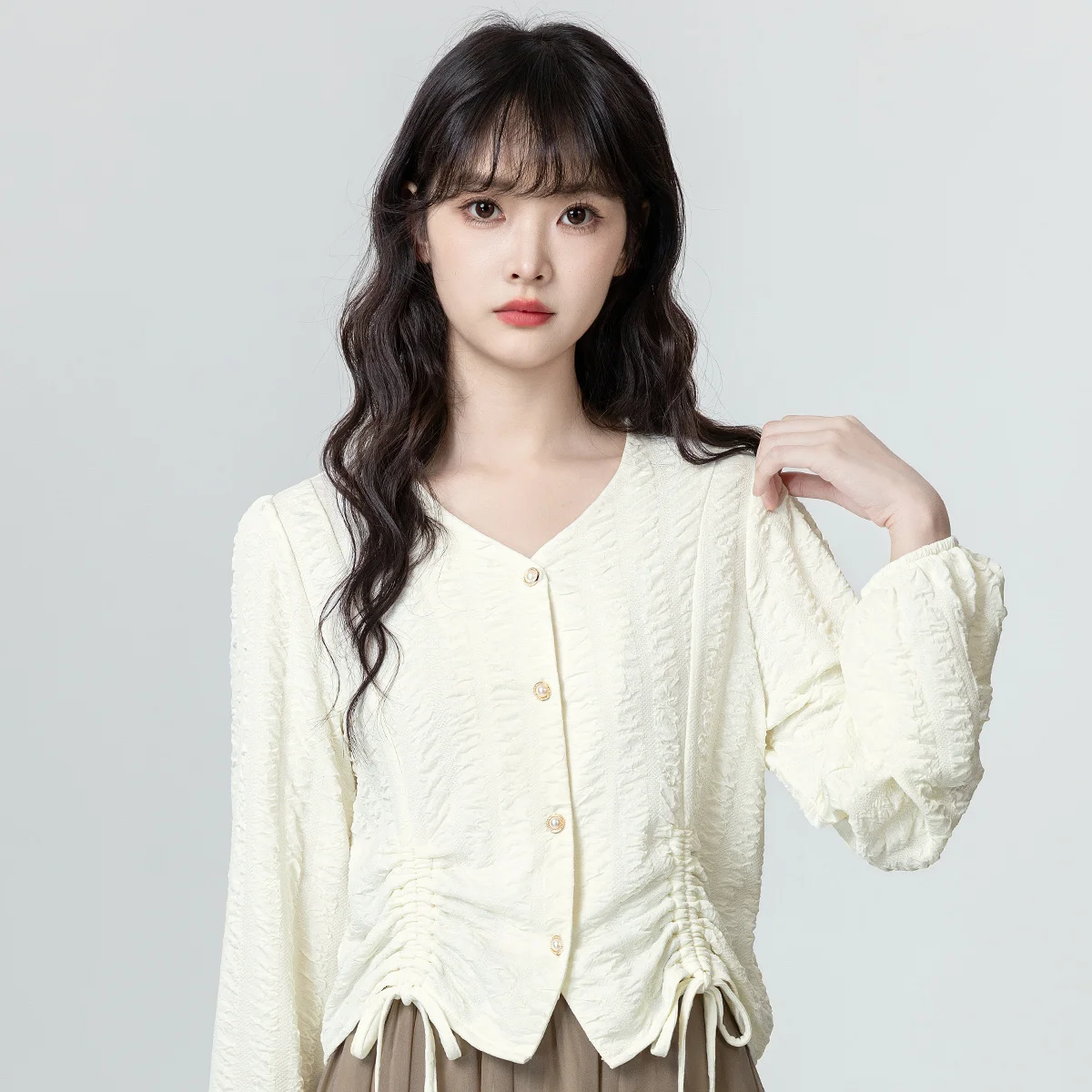 

Рубашки с длинным рукавом, женские атласные лоскутные рубашки с приталенным воротником, китайские, женские, элегантные, романтические, в консервативном стиле, повседневный офисный вид