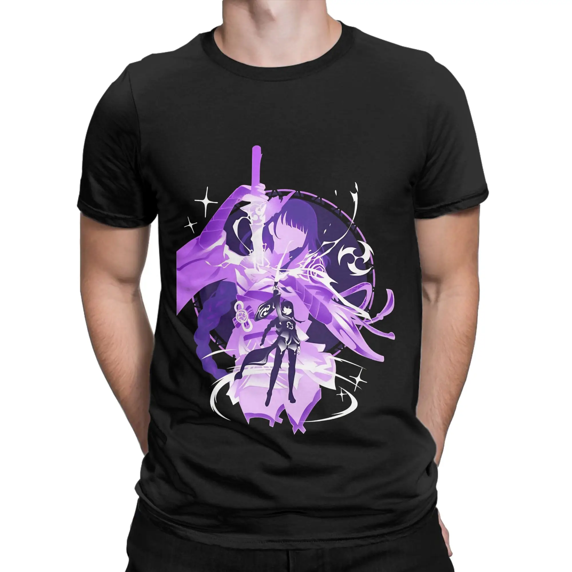 Leisure Genshin Impacts T-Shirts for Men O Neck Cotton T Shirt  Short Sleeve Tee Shirt Original Tops