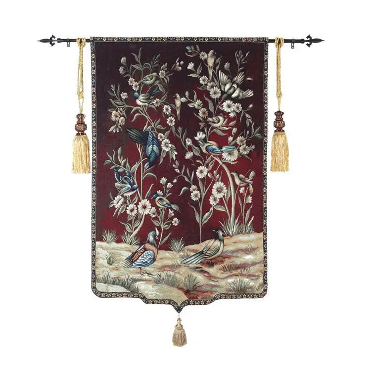 flybird and flower one pair 100x45cm home textile Medieval aubusson wall hanging tapestry pt-722