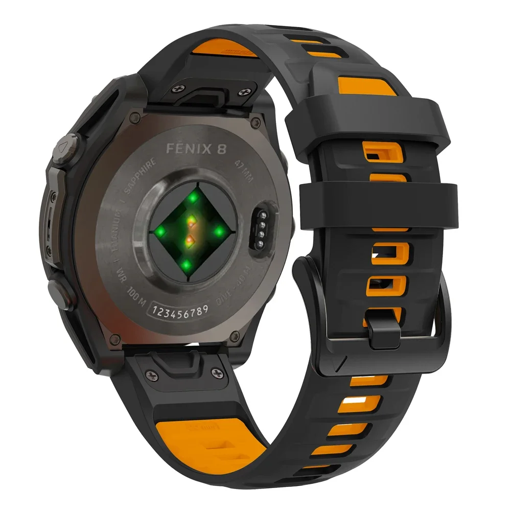 1:1 Fenix8 Uhrenarmband für Garmin Fenix 8 Pro 47 mm 51 mm E 7 7X 6 6X 5 5X/Epix Pro/Enduro 3/970 QuickFit 22 mm 26 mm Silikonarmband
