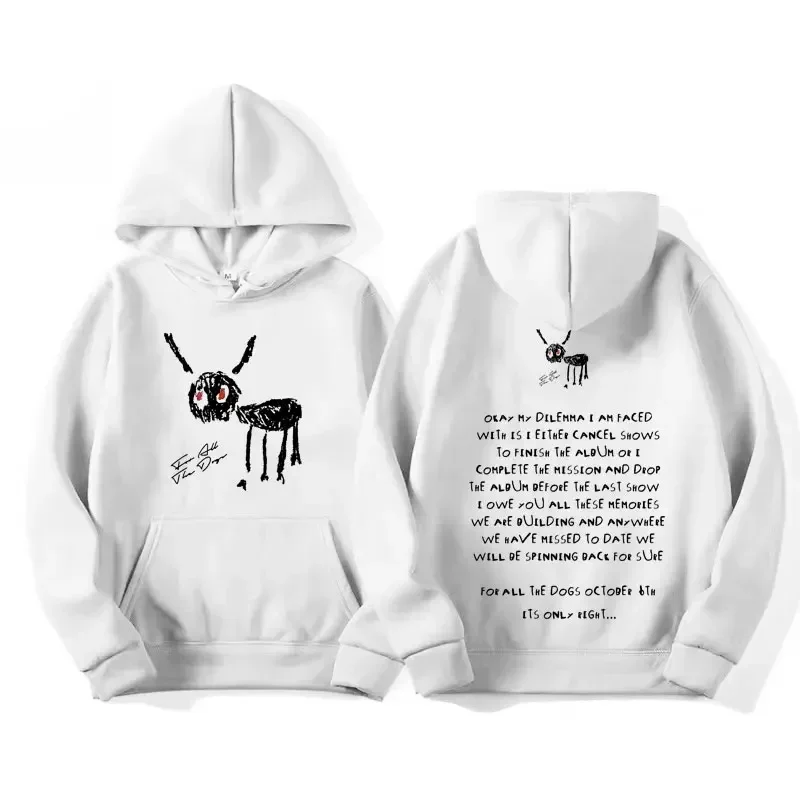 Rapper Drake for All The Dogs Letter Hoodie Men's Hip Hop Vintage Pullovers Sweatshirt Fashion Retro Oversized Hooded Streetwear