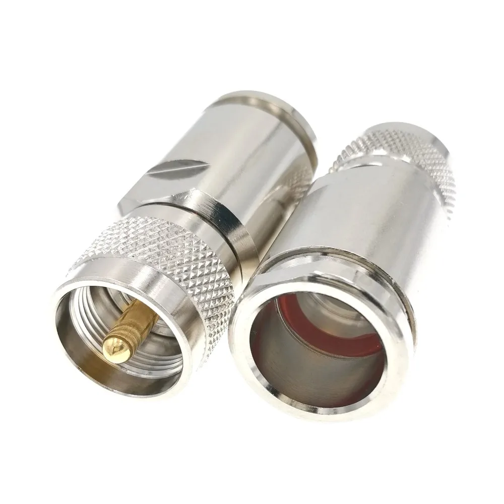 UHF Male Clamp RF Connector For 10D-FB Coaxial Cable 1PCS