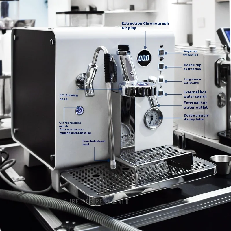 Macchina da caffè espresso per attrezzature da caffetteria per la lavorazione commerciale semiautomatica in acciaio inossidabile commerciale aziendale
