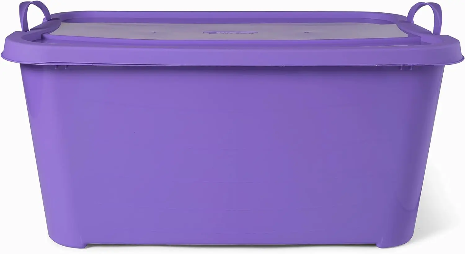 

55 Qt Stackable Plastic Storage Lidded Container Bins, 12 Pack, Purple