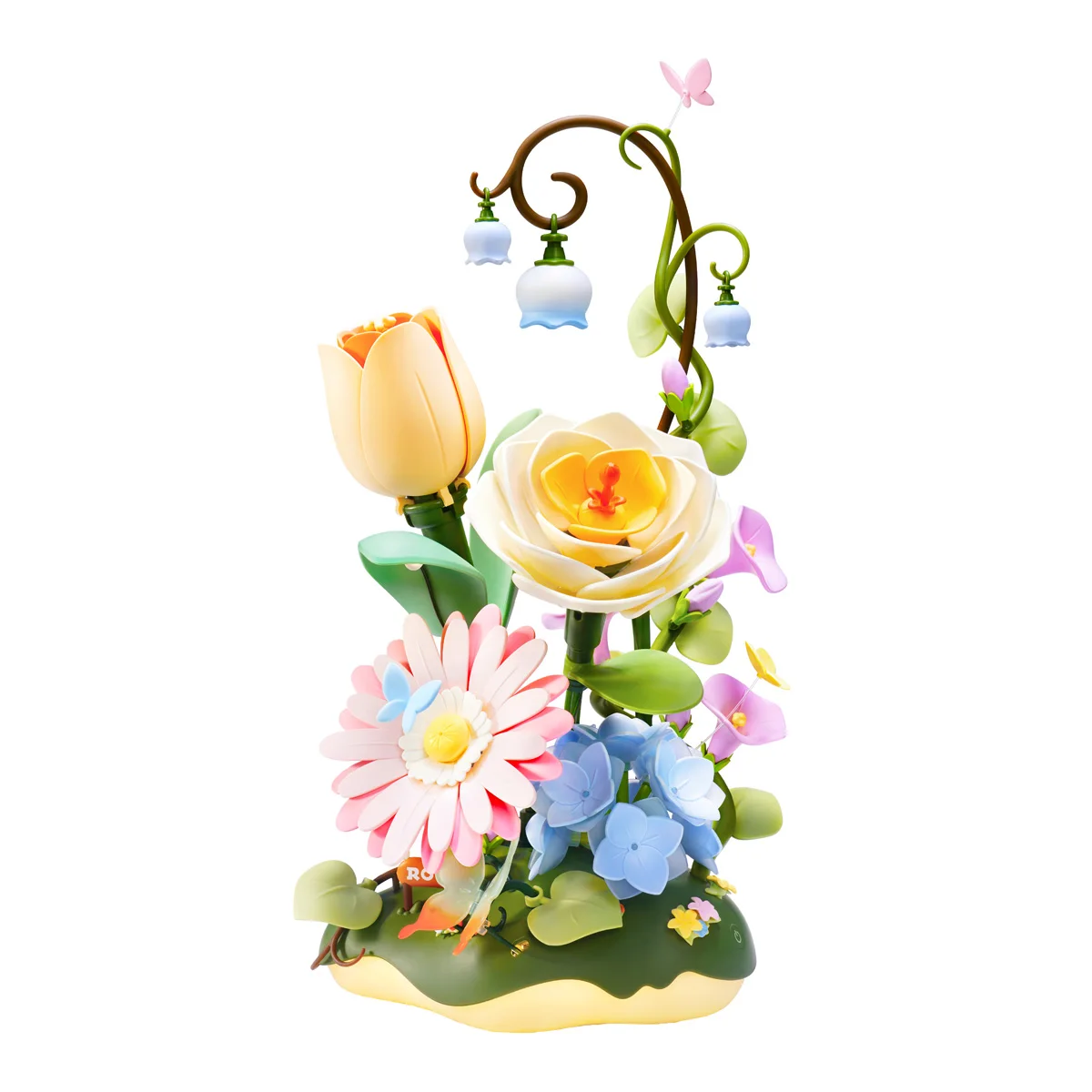 ROKR 3D Puzzle Toys Garden Ramble DIY Flower Bouquet Model Building Kit 4 Lighting Modes Night Light for Room Decor Birthday Gift for Girls Adults