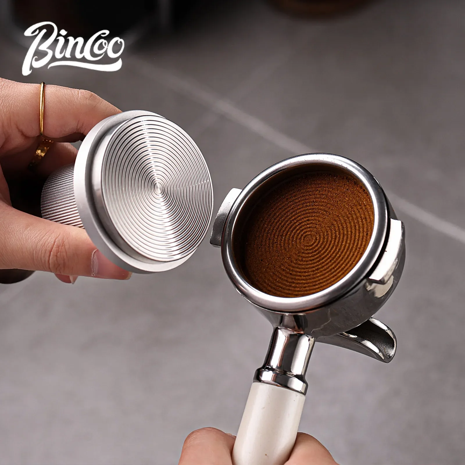 Bincoo distribuidor de café 51/58mm, máquina de pó de pano, ferramentas niveladoras, martelo de café, base de armazenamento, barista doméstico, conjunto de café expresso