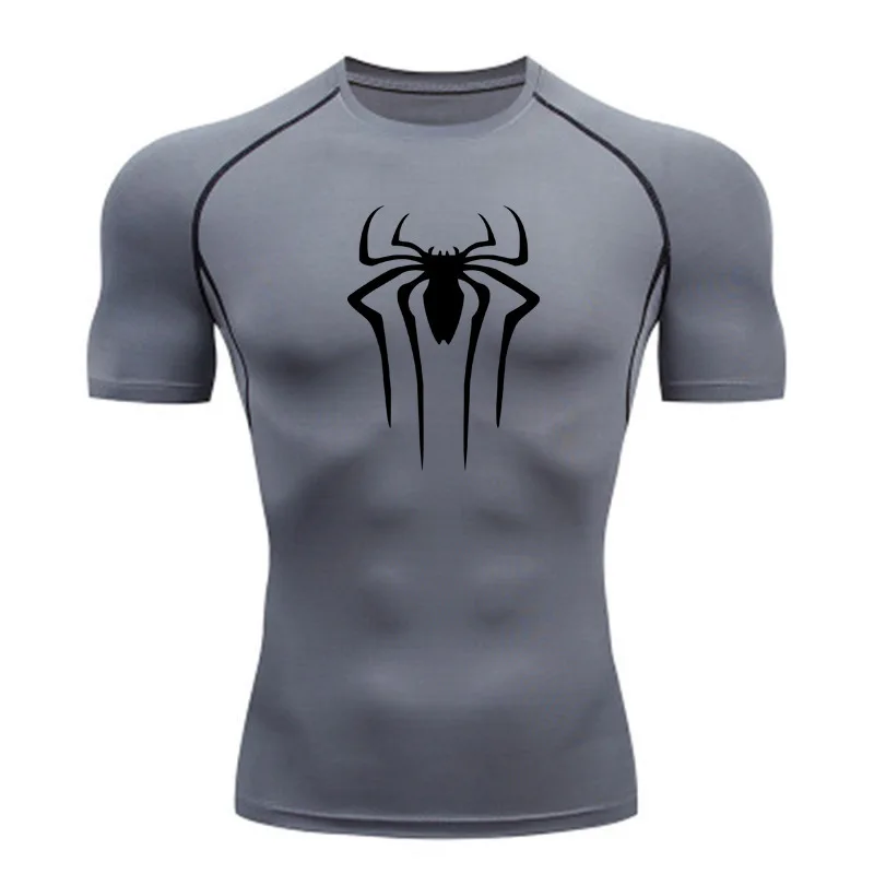 Nowa koszulka kompresyjna Mężczyźni Fitness Gym Super Hero Sport Running T-Shirt Rashgard Tops Tee Quick Dry Short Sleeve T-Shirt Dla Mężczyzn