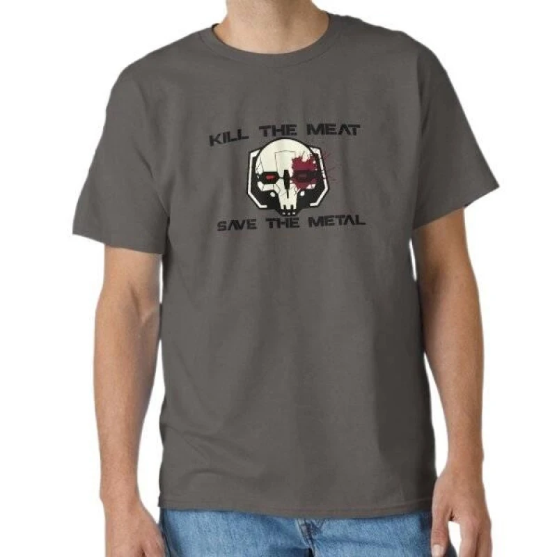 

Kill the Meat, Save the Metal Mechwarrior MWO Mech Combat RPG Gift t shirt for gamer Battletech Graphic clothes All size tops