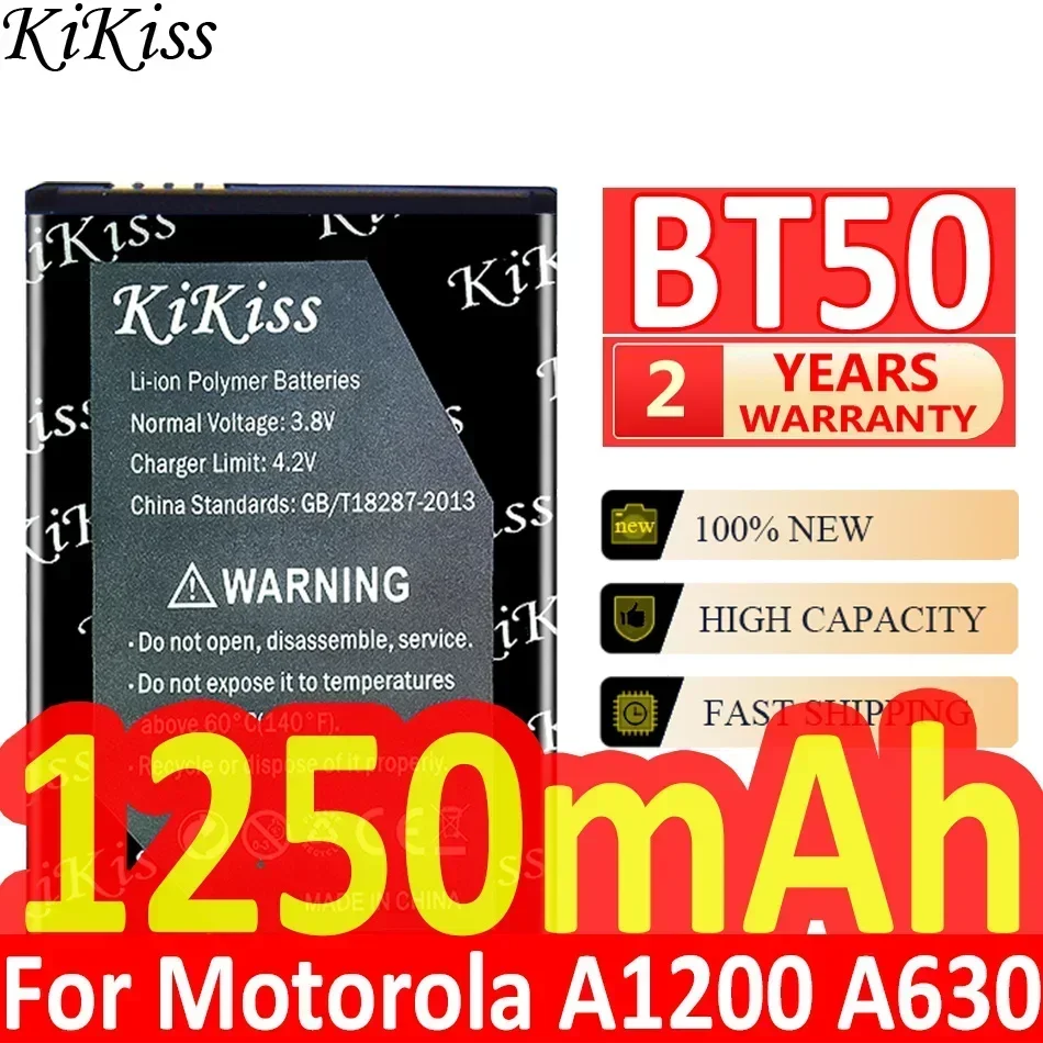 

Аккумулятор KiKiss BT50 BT 50 1250 мАч для Motorola Moto A1200 A630 A732 BA250 C160 C193 C290 C975 C980