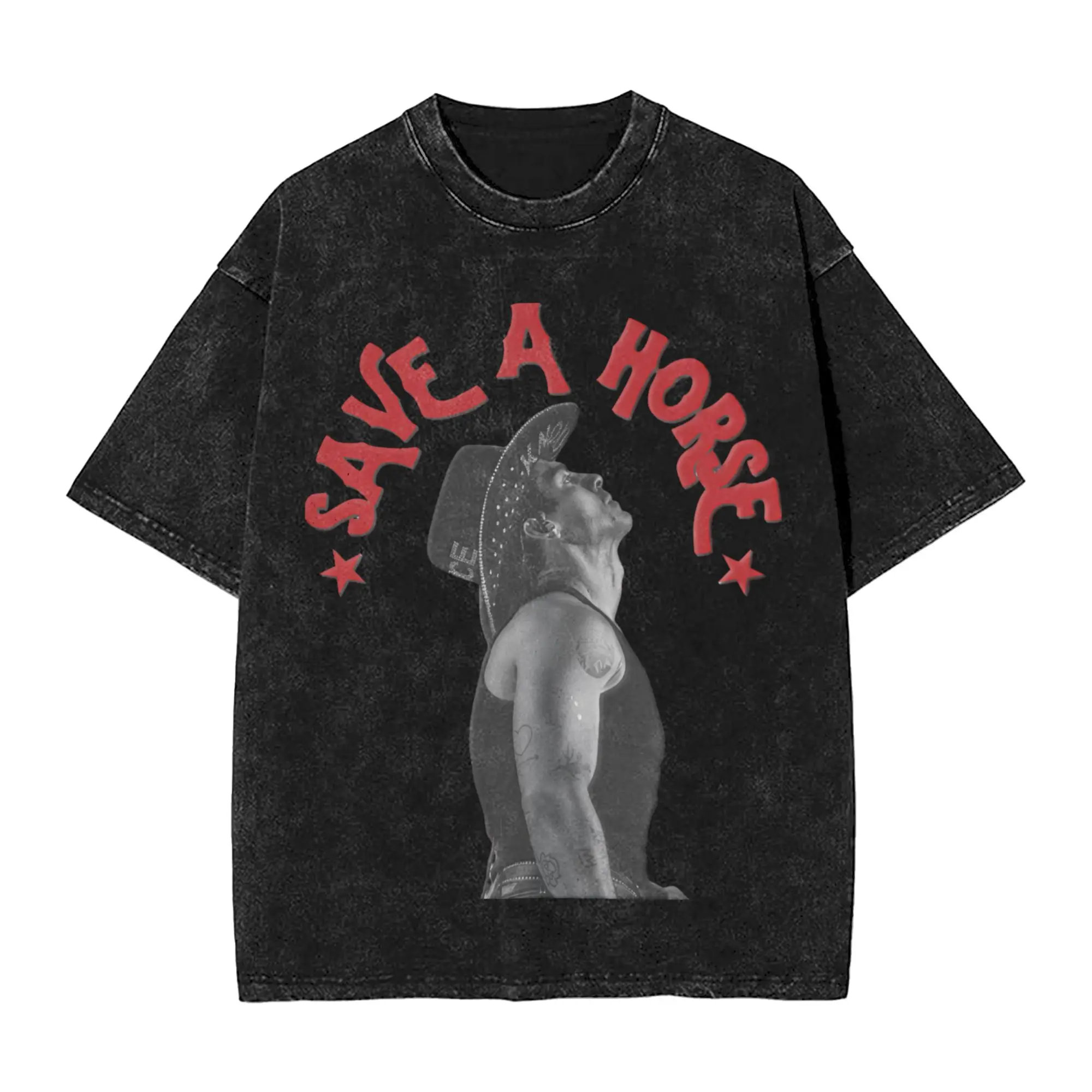 Harajuku Washed Shirts Save a Horse Cowboy Joe Jonas  Merch Novelty T Shirt Oversize  Streetwear Short Sleeve Printed Tops Tees