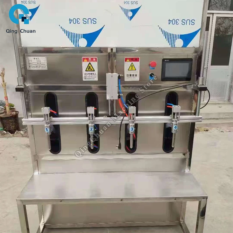 Машина для розлива жидкостей Полуавтоматическая машина для количественного ликера, соевого соуса, уксуса, оборудование для розлива жидкостей, машина для наполнения с/4 насадками