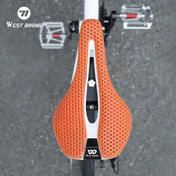 WEST BIKING 3D Printed Bicycle Saddle Ultralight T700 Carbon Fiber MTB Road Bike Cushion Shock Absorption Seat Bike Accessories