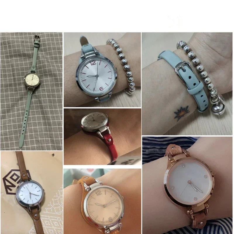 For Fossil Es2830 Es3060 Es3077 Female Watch Series with U-shaped Interface Bottom Stand Soft Sweatproof Watchbands 8mm
