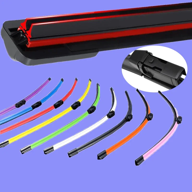 

Colorful DYTL1.1 Car Windshield Wiper blades Universal Soft Double layer Rubber Frameless Bracketless 16" 19" 20" 22" 24"26"30"