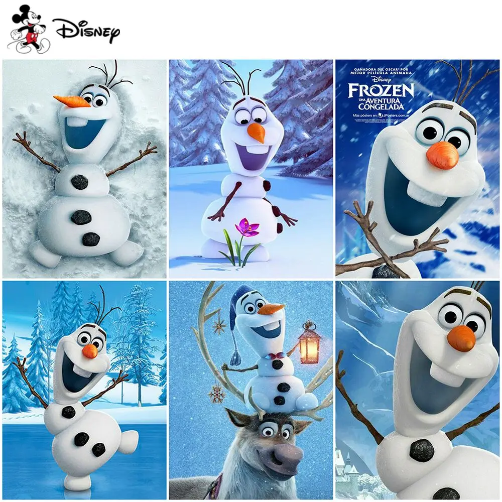 Disney Diamond Painting Olaf Snowman Full Square Round Diamond Embroidery Frozen Cartoon Mosaic Picture Art Children's Gift