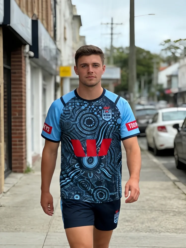Nueva camiseta azul australiana, camiseta de entrenamiento, camiseta azul, camiseta de rugby para hombre, ropa deportiva informal transpirable de secado rápido, camisetas familiares para niños