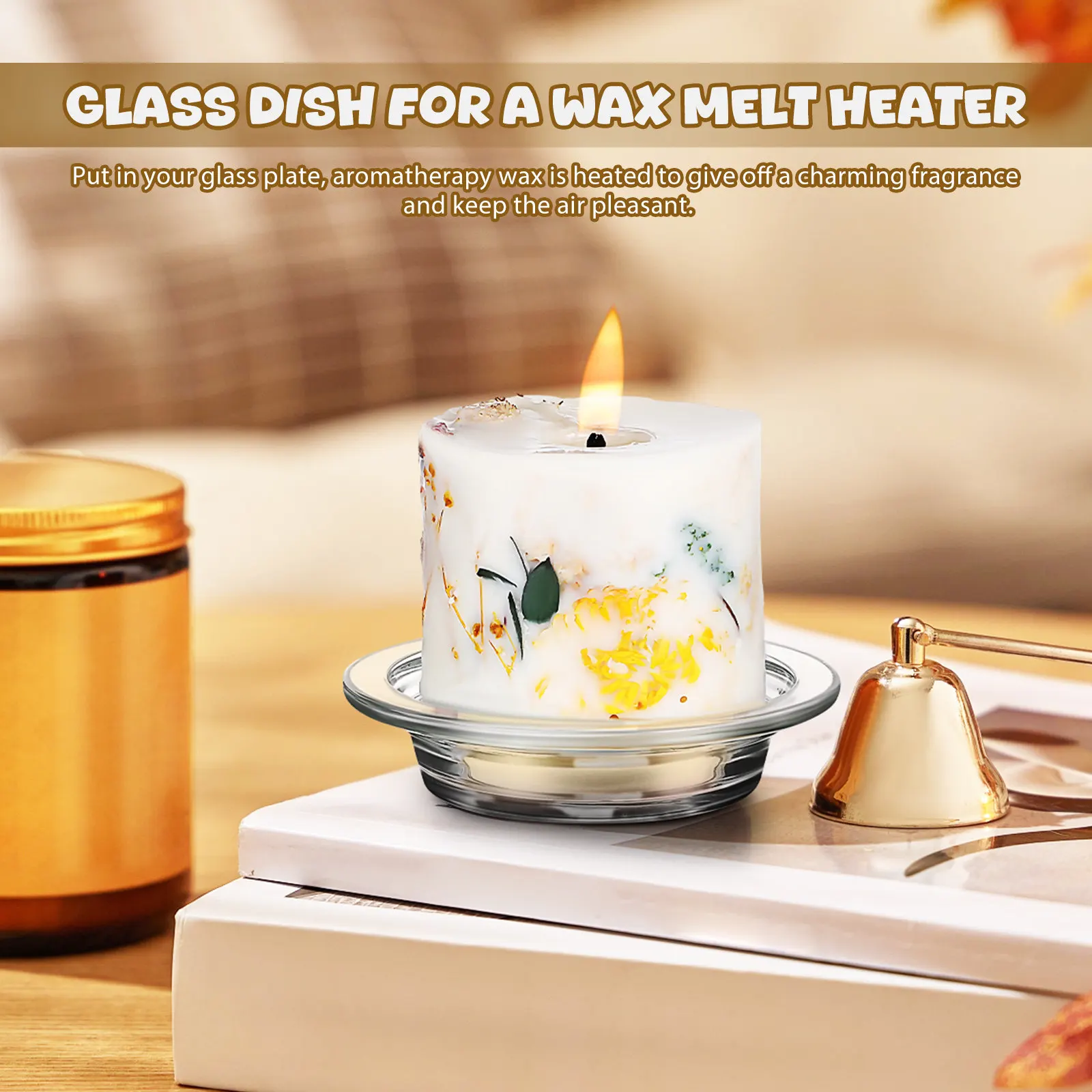 2Pcs Wax Melt Warmer Dish Glass Fragrant Oil Melting Plate Wax Heater Replacement Aromatherapy Warmer Tray