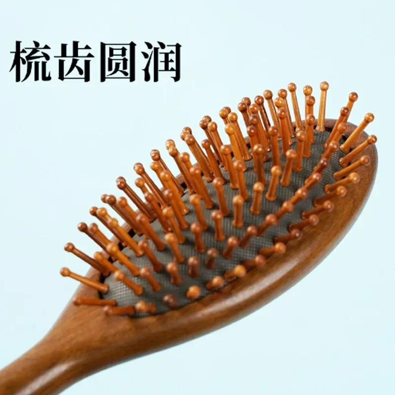 빗 Golden Silk Green Sandalwood Air Bag Comb Air Cushion Anti Static Massage Wood Comb Curly Hair Comb Brush Hair Curly Hair