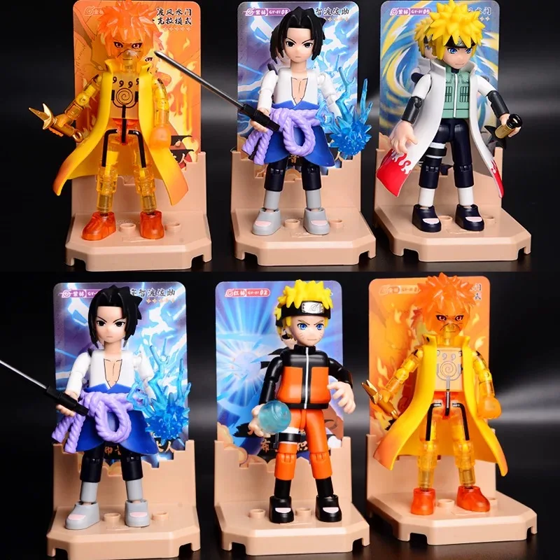 

Blokees Naruto Movable Action Figures Set - Uzumaki Uchiha Kakashi Jiraiya Blind Box DIY Splicing Toy for Kids Birthday Gift