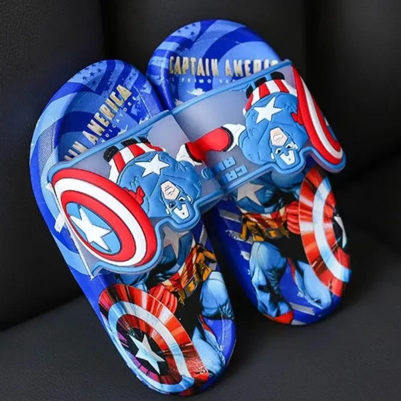 Summer Baby Boys Cartoon Spiderman Sofia Captain America Beach Slippers Kid Girl Shoes Children Flip Flops Indoor Cute Slipper