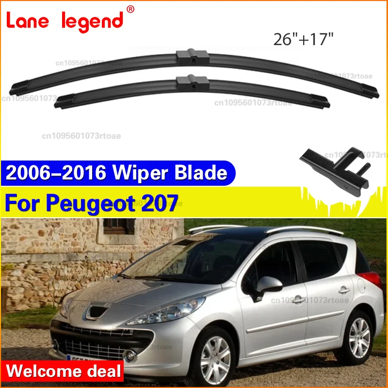 

For Peugeot 207 207CC 207SW CC SW 2006-2016 2011 2012 2013 2014 2015 2pcs Front Windshield Wiper Blades Windscreen Wipers