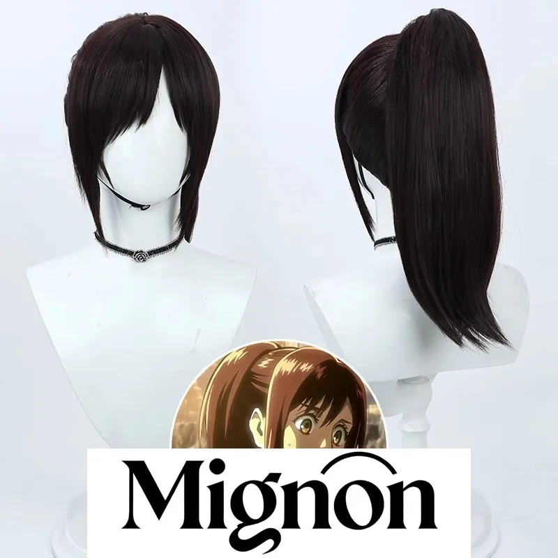 

Атака Титанов Саша Блузка Косплей Парик Темно-коричневый Высокий хвост