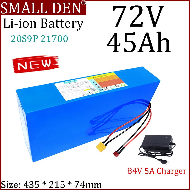 21700 72V 45Ah Lithium Battery Pack Rechargeable 20S9P 0-3500W Motor High Power For 84V E-bicycle Scooter Tricycle +5A Charger