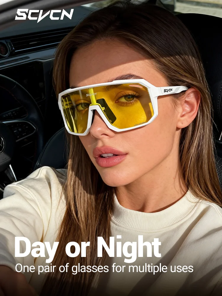 AliExpress SCVCN Night Vision Glasses Hiking Eyewear Cycling Glasses Driving Eyewear Fashion Polarized Sunglasses Y2K UV400 Mtb Goggles Man