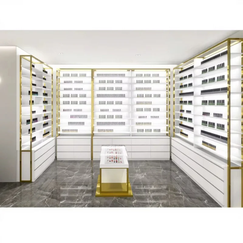 

Customize.Cosmetics Beauty Skincare Shop Furniture Decoration Perfume Display Shelves Makeup Stand Cabinets Glass Counter Re