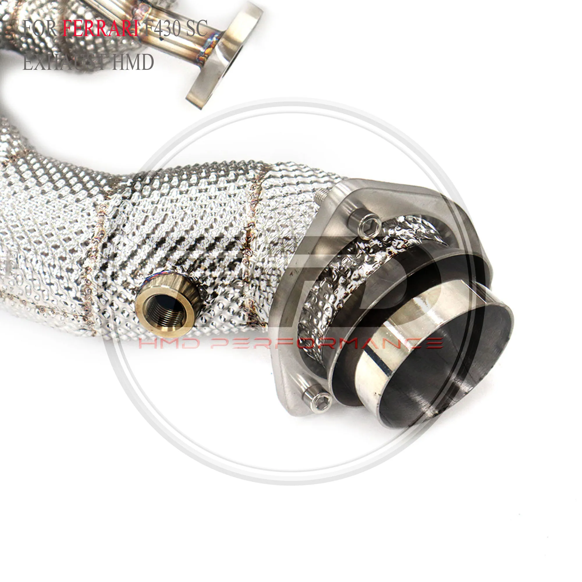 HMD المبيعات الساخنة SS304 أنبوب النازل المنوع لفيراري F430 SC أداء الحفازات العادم 76 مللي متر الأنابيب #4