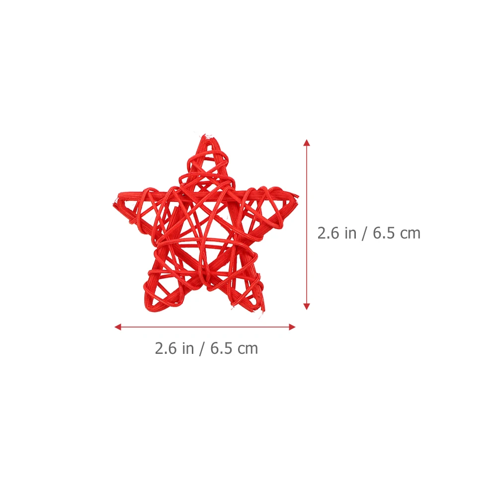 

12 Pcs White Rattan Five Pointed Star Decorations for 4th of July Party DIY Star Shaped Rattan Balls Festive Accessories