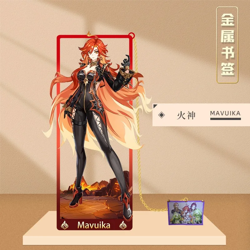 Genshin Impact Mavuika Kinich Mualani Metal Hollow Bookmark 8.5x3.5cm Tassel Bookmark for Book Cosplay Badge Props Fashion – Detail 3