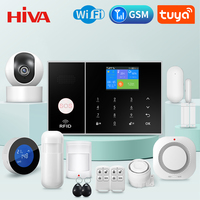 HIVA Security Alarm System For Home GSM Wifi Tuya Smart Life App Control Burglar Alarm Kit With Pir Door Sensor work with Alexa