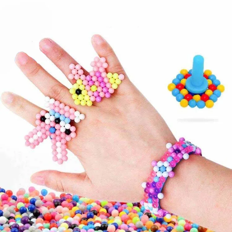 6000 adet 24 renk dolum boncuk bulmaca kristal kendi başına su spreyi boncuk seti topu oyunları 3D el yapımı sihirli oyuncaklar çocuk oyuncağı için