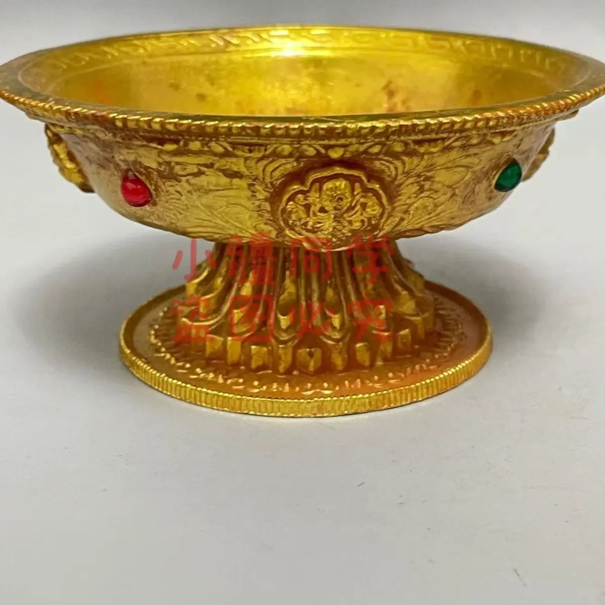 Fruit Plate Buddha Front Fruit Plate Household Alloy Lotus Offering Buddha Supplies Guanyin High Foot Offering Plate Offering Go