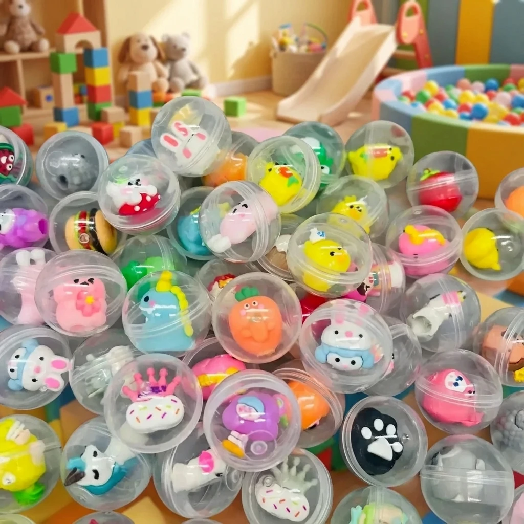 30 Pcs 32mm Transparent Eggshell Mixed Toy Kids Birthday Party Favor Pinata Gift Bag Filler Carnival Best Gift Reward 50 Pcs
