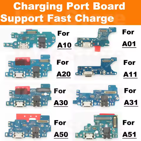 Charging Port Board For Samsung A51 A50 A31 A11 A50S A10 A02S A03 A30 A22 Microphone Module USB Fast Charge Connector Flex Cable