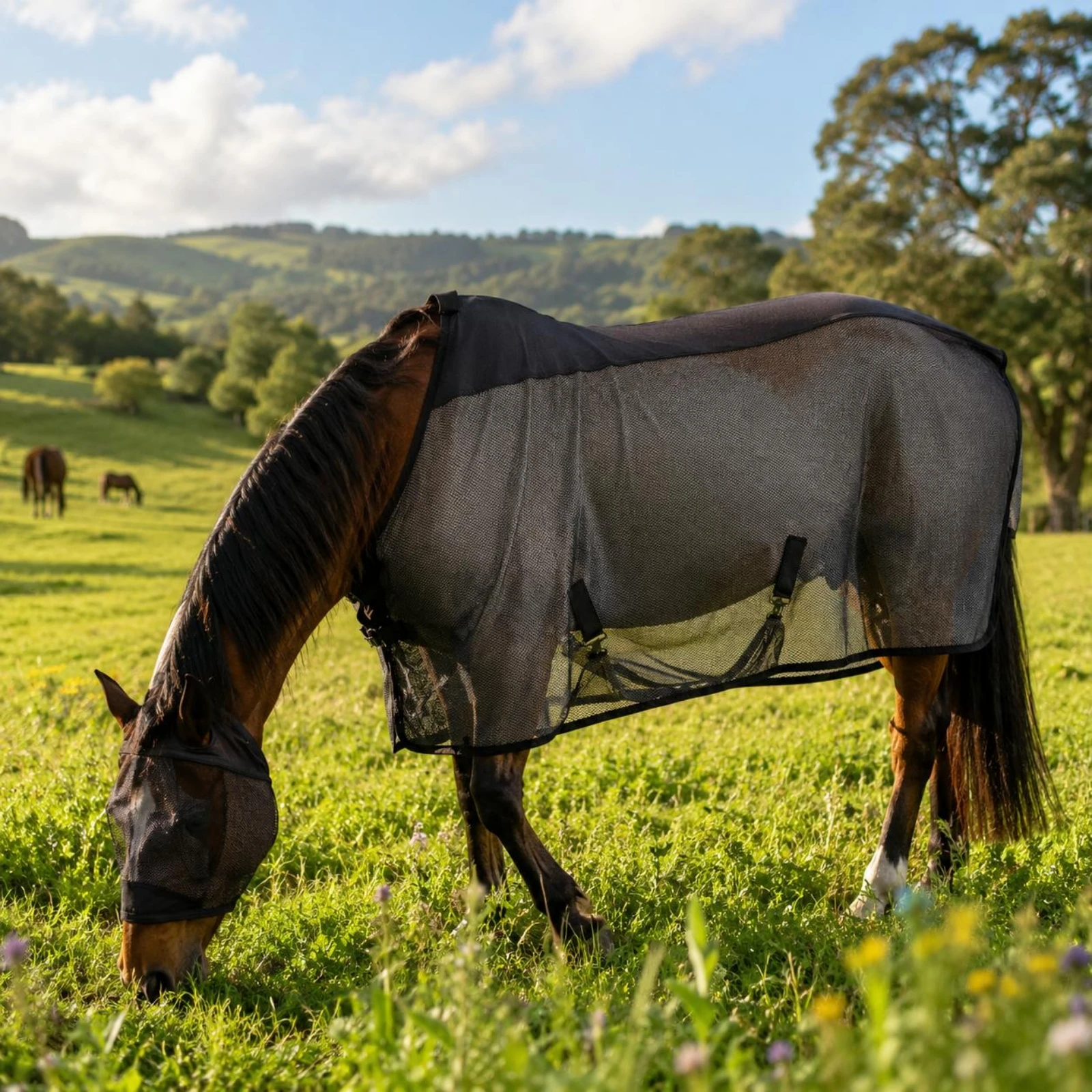 

Full Body Horse Cover Adjustable Fit Fly Sheet Nylon Mesh Blanket for Practical Daily Stable Use