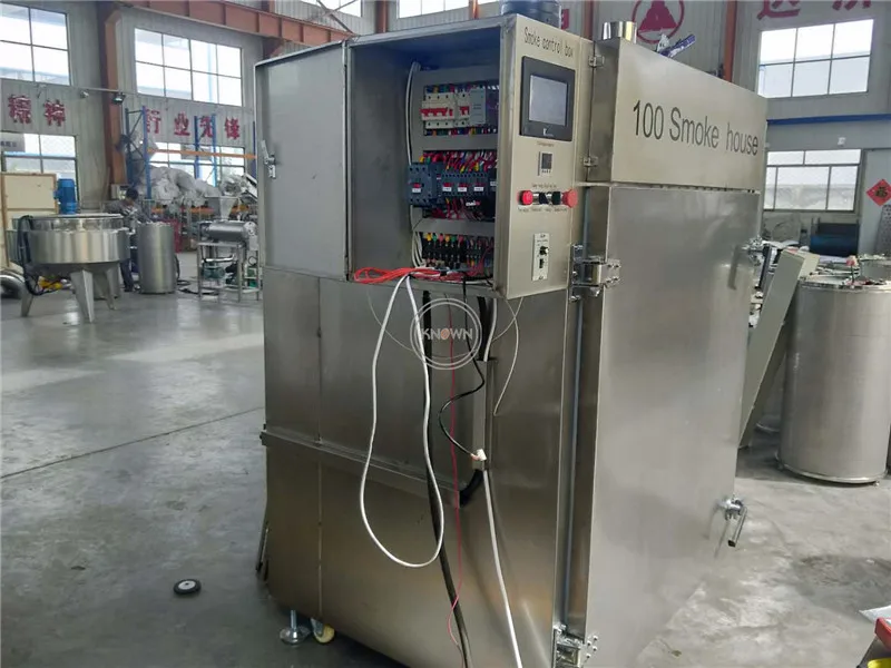 ماكينة دخان لحم الخنزير الكهربائية التجارية المدخنة الأسماك الدجاج الغذاء السجق المدخن فرن التلقائي الشواء آلة تدخين اللحوم