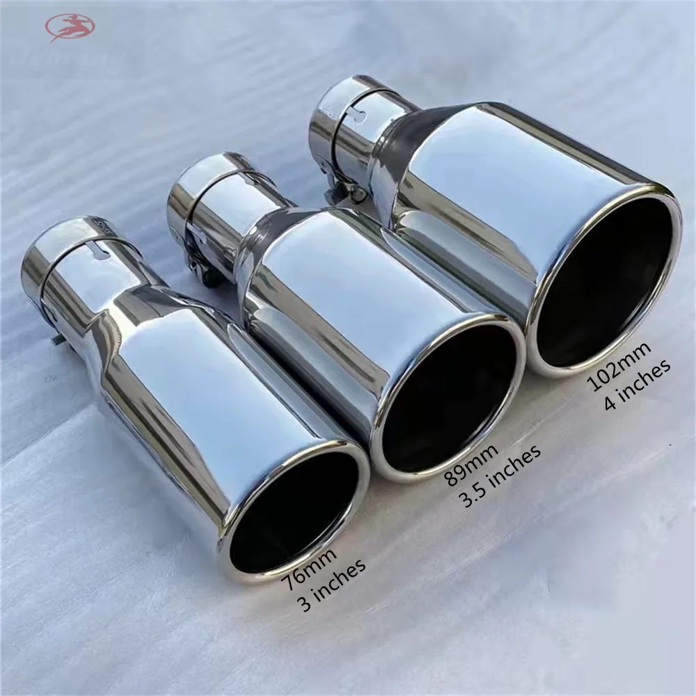 1PC Universal Smooth Stainless Steel Large Diameter Curling Tail Muffler Tip Car Accessory Auto Part Modification