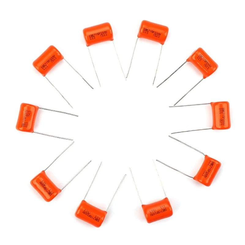 10Pcs 200V 715P .022UF Electric Guitar Bass Tone Caps Capacitors Replacement Orange Drop Capacitors Tone Caps Guitar Par