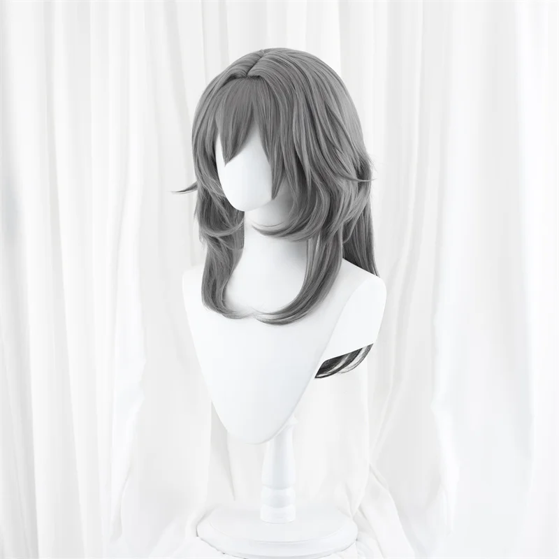 L-email wig Synthetic Hair Game Honkai: Star Rail Trailblazer Cosplay Wig Gray Silicone Cosplay Wigs Heat Resistant Women Wig