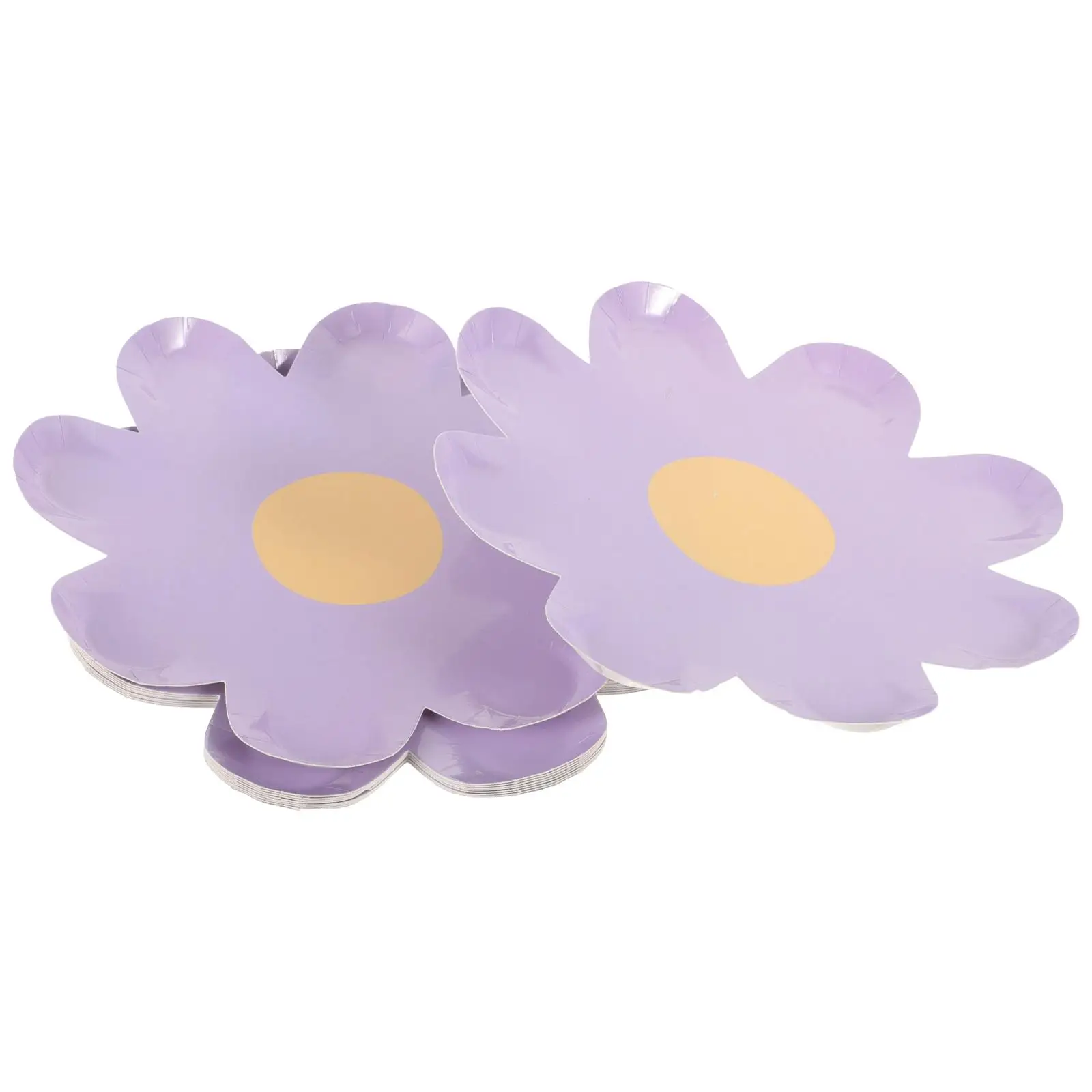 

10 Pcs Disposable Flower Plates Daisy Party Dinnerware Paper Food Serving Home Banquet Snack Cake Plates Safe Material Reliable