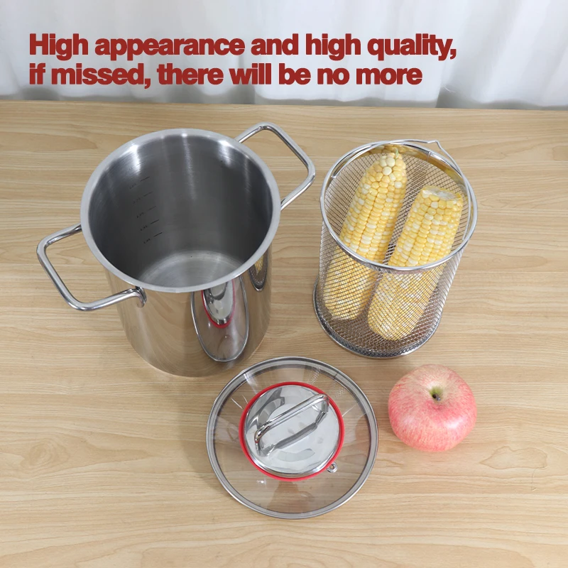 304 Stainless Steel Fryer Potato Household Kitchen Dumpling Fryer Filter Colander Metal Kitchenware