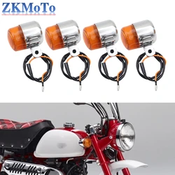2Pcs Motorcycle Turn Signal Light 6V Amber Flasher Indicator Motorbike Accessories For HONDA Z50 MONKEY CHALY DAX CF50 CT70 ST50