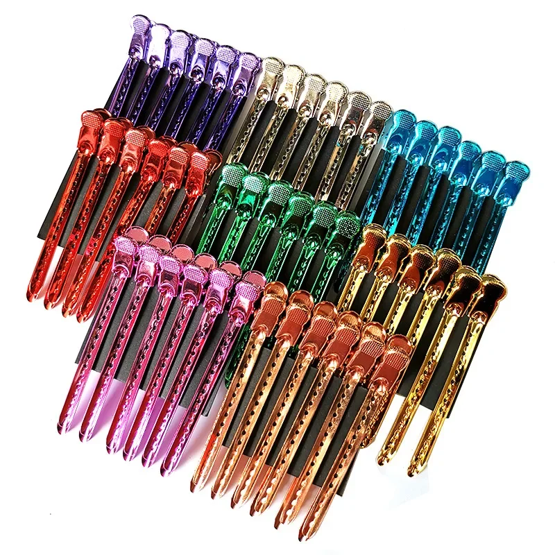 12pcs  Alligator Hair Clips Metal Hairdressing Clamps Claws Barber Hairgrip Sectioning Clip Crocodile Hairpin Hair Styling Tools